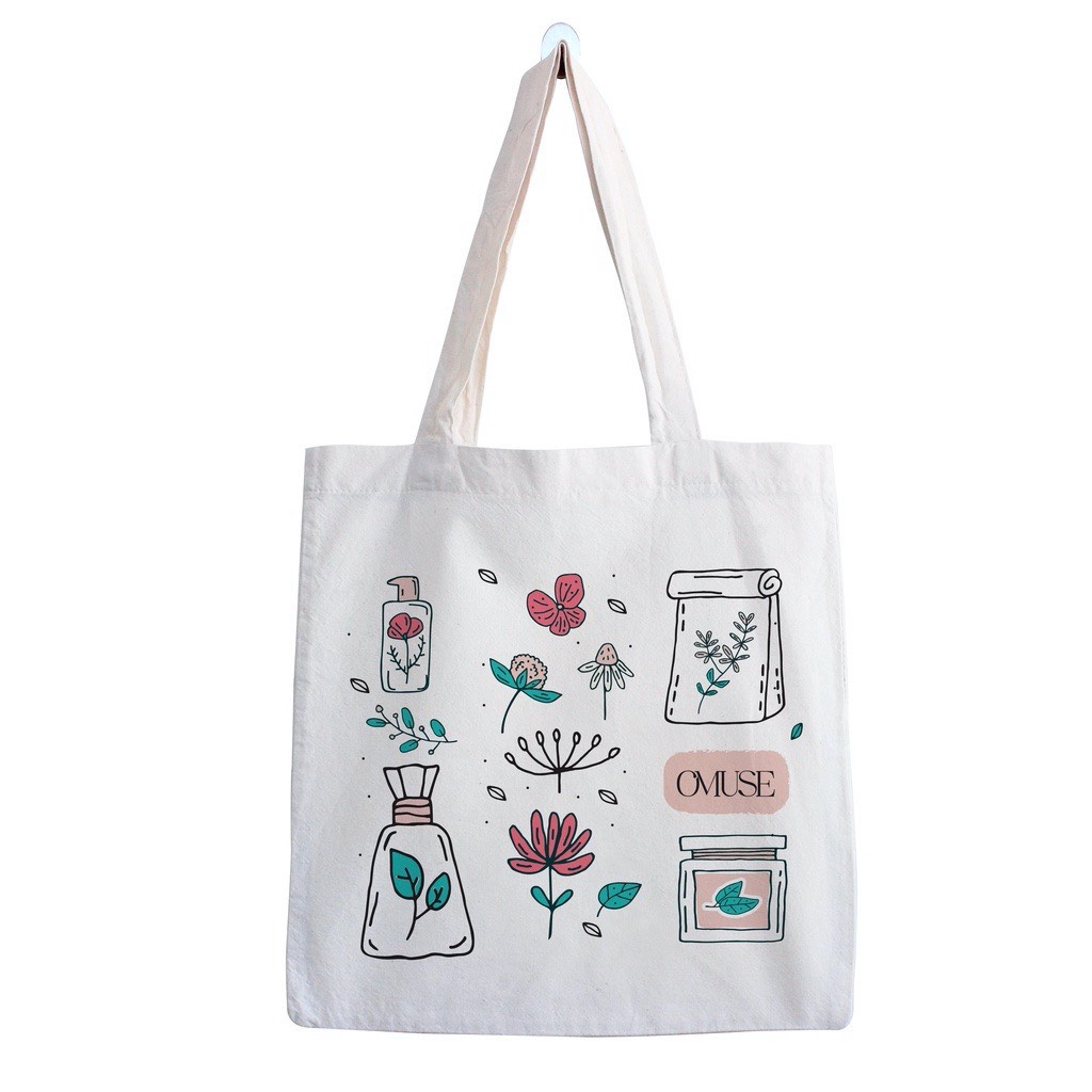 Túi Tote OMUSE vải canvas dễ thương