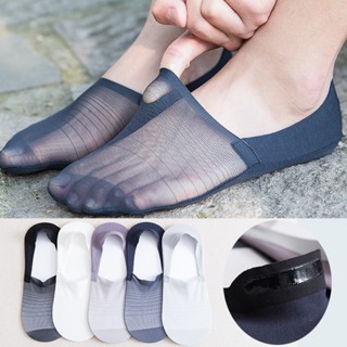 Tất Lười Nam Invisible, Gót Silicon Chống Tụt, Tất Lưới Thoáng Khí Chống Hôi Chân Laceva PK05