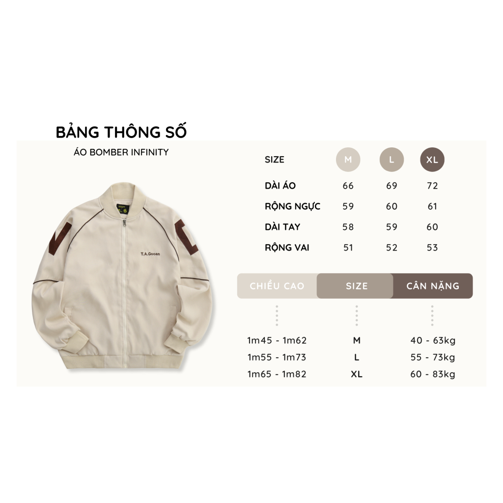 Áo Khoác Bomber Varsity Gooan Infinity Form Rộng