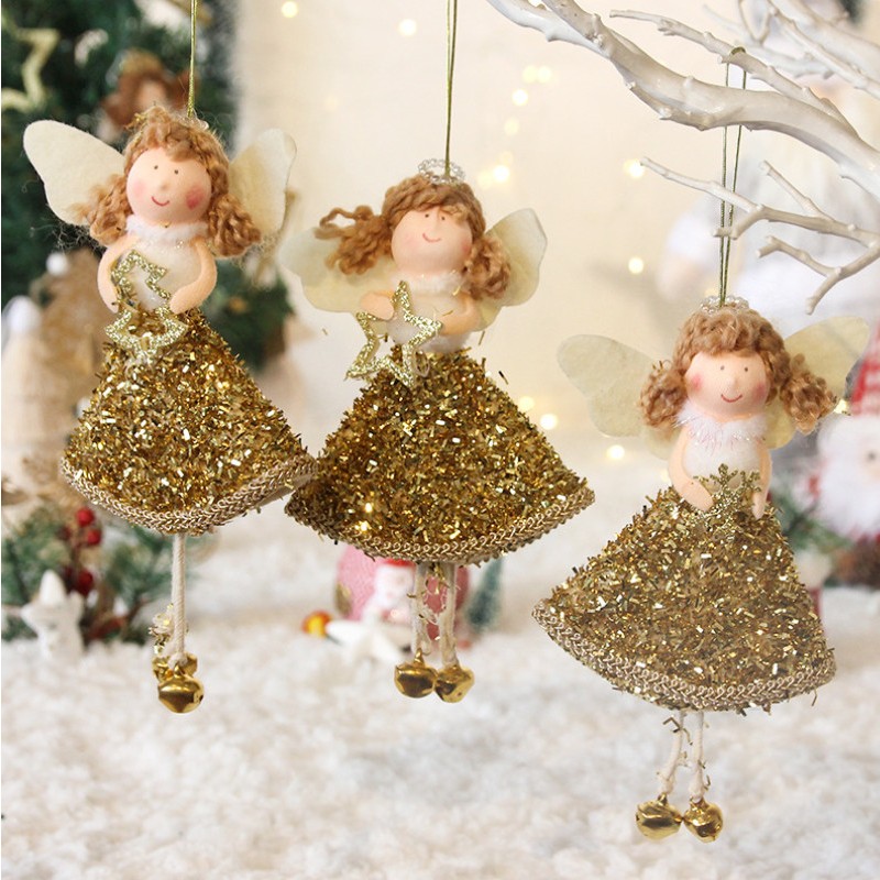 Phụ Kiện Treo Thiên Thần Váy Vàng VB22 Phụ Kiện Decor Trang Trí Noel Giáng Sinh