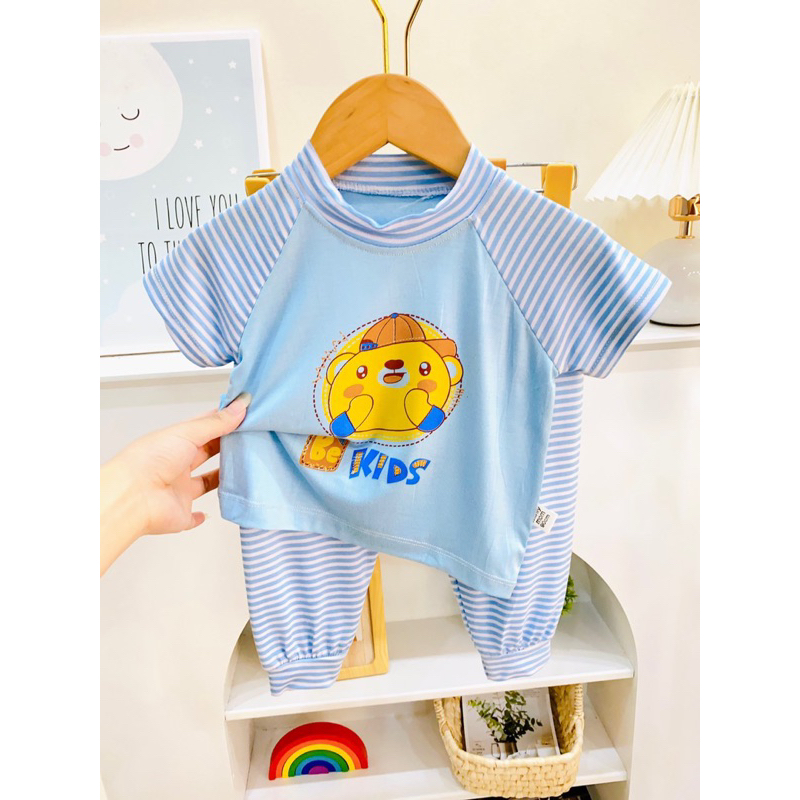 Bộ thun lạnh tay ngắn quần dài cho bé trai bé gái L11