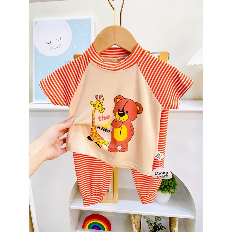 Bộ thun lạnh tay ngắn quần dài cho bé trai bé gái L11