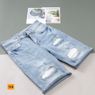 Quần Sọt Nam Đẹp 💎FreeShip💎 Quần Short Jean Nam mẫu mới chất bò co giãn phối thêu chữ thời trang Kelvin Fashion - QS229