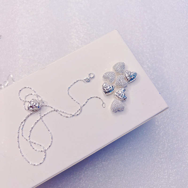 Dây chuyền mặt tim phông bạc