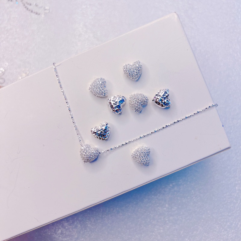 Dây chuyền mặt tim phông bạc