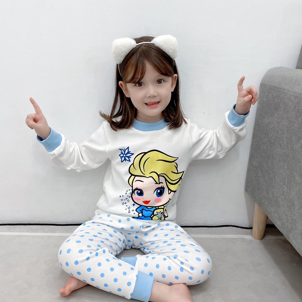 Bộ nỉ thu đông bé gái chất cotton mềm mịn, bộ nỉ bé gái chuẩn hàng QCCC cho bé 8-18kg SAM BABY