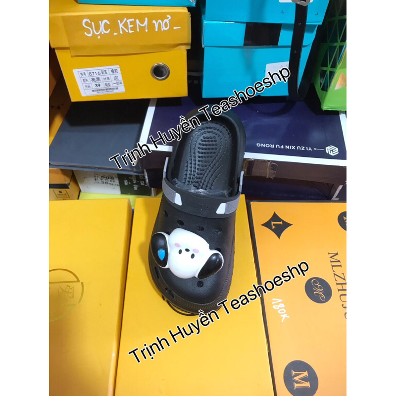 Giày sục đi mưa,dép crocs quai hậu đế cao siêu nhẹ,dép bánh mì đế liền cao