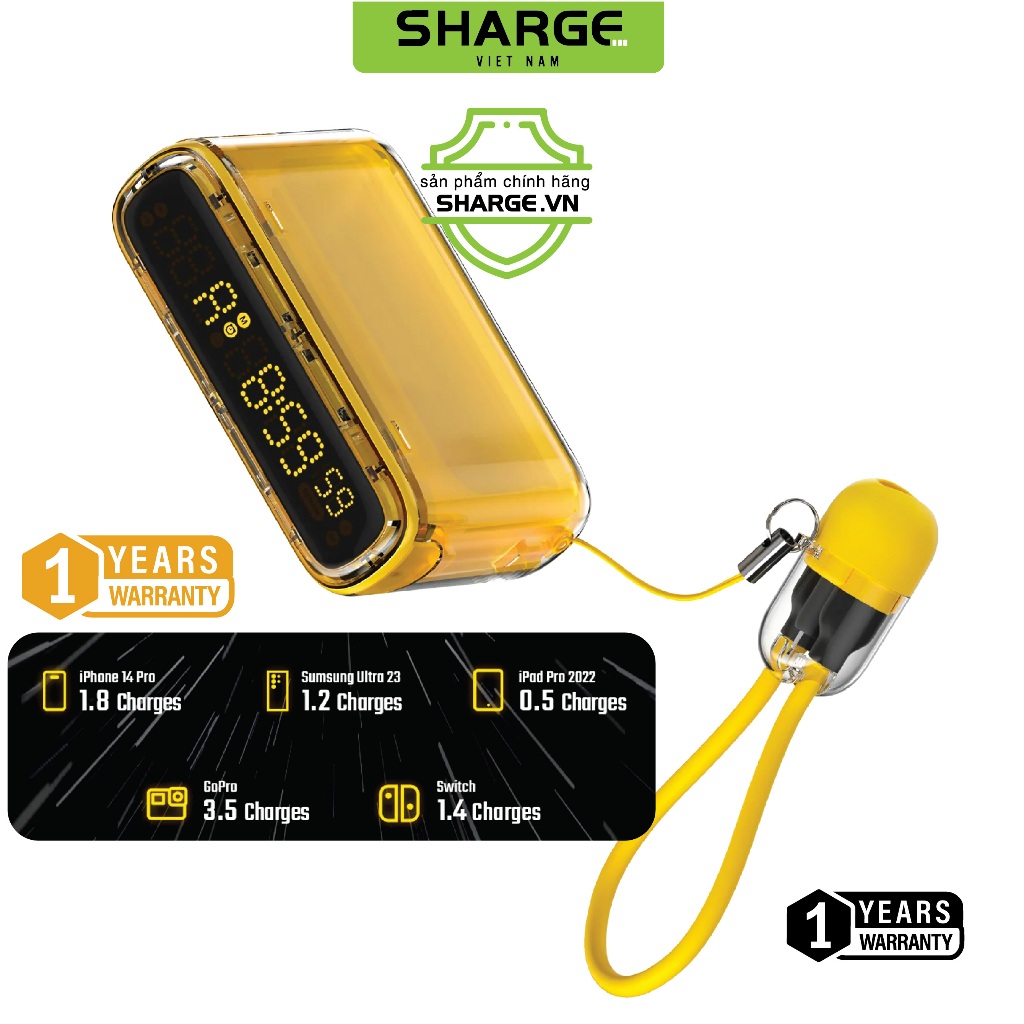 Pin sạc dự phòng SHARGEEK Starship Seer 10000mAh 35W
