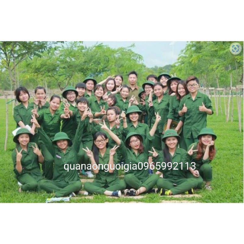 Bộ quần áo dụng cụ học tập quân sự quốc phòng cho học sinh sinh viên, quần áo lao động