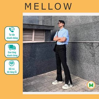  Quần ống loe xẻ gấu nam nữ Mellow Quần tây vitex ống xẻ gấu nhẹ hack dáng fomt unnisex Mellow. 