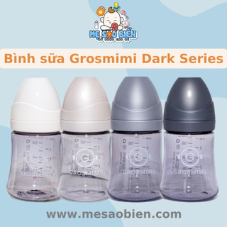 Bình sữa Grosmimi PPSU 200ml 300ml Dark Series (tách set không hộp)