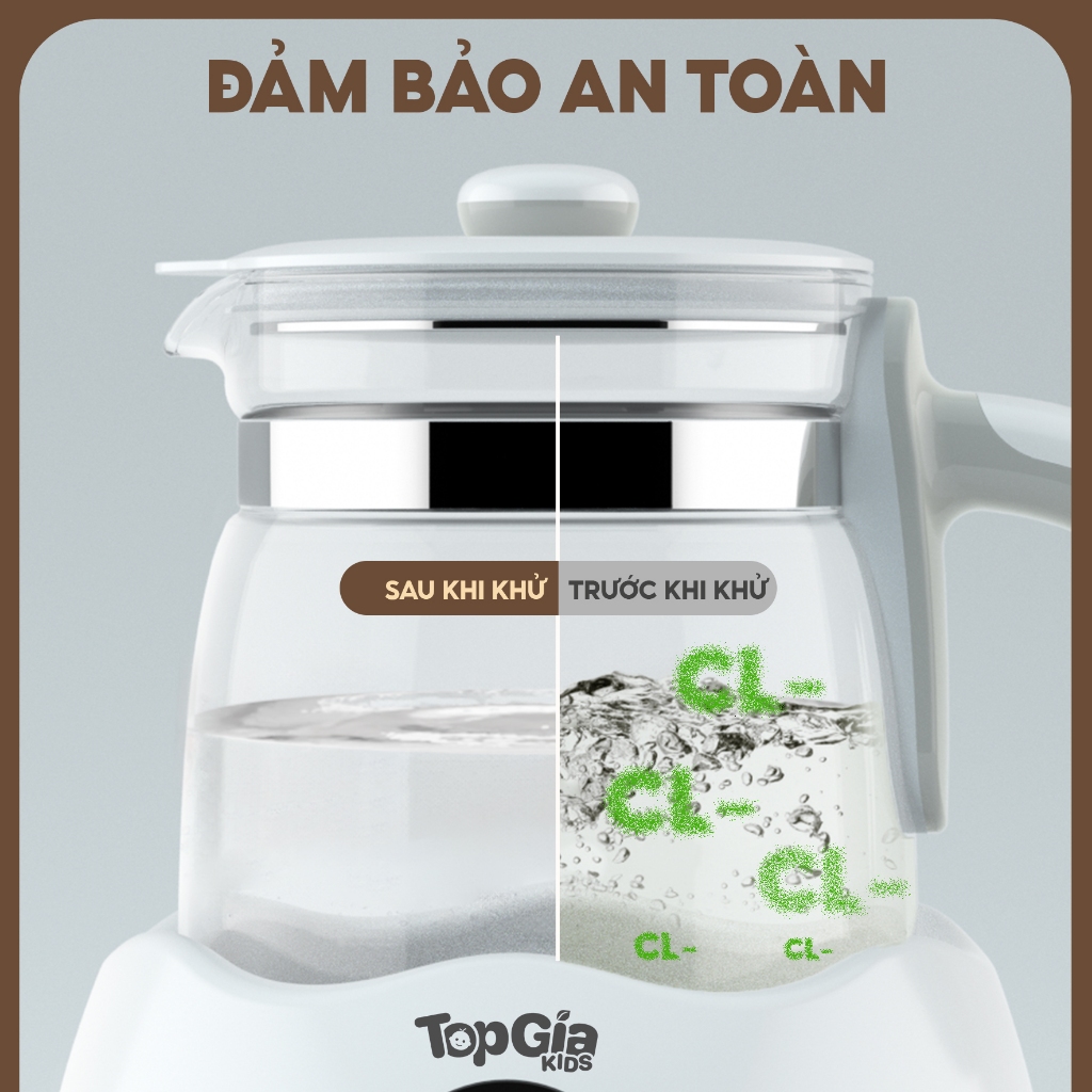 Máy đun nước và hâm sữa TopGiaKids, giữ nhiệt thông minh đun sôi nhanh chóng bảo hành chính hãng 3 năm