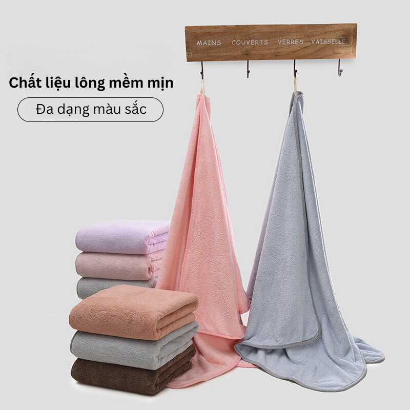 Khăn Tắm Hàn Quốc, Khăn Tắm Lông Cừu Xuất Hàn Kích Thước 70x140cm Loại 1 Siêu Mềm Mịn Thấm Hút Tốt | BigBuy360 - bigbuy360.vn