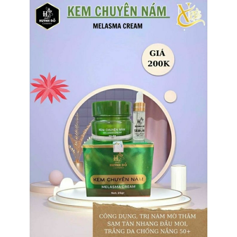 Kem chuyên nám, tàn nhang Huỳnh Đỗ tặng kèm chai serum 5ml