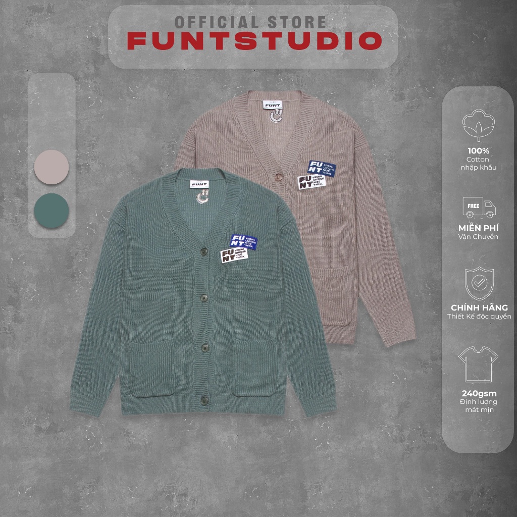 Áo Len Cardigan FUNT Chất Liệu Chắc Chắn, Bền Bỉ, Phong Cách Trẻ Trung