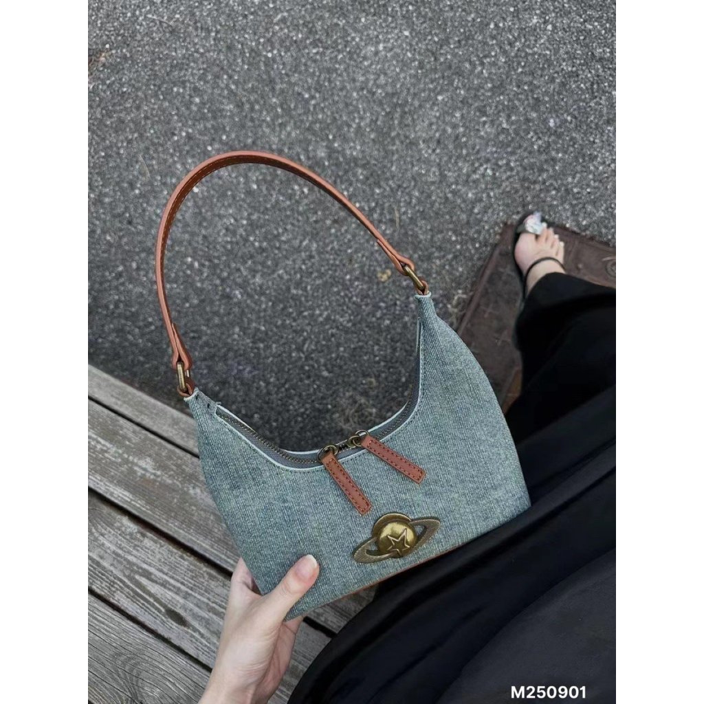 Túi xách nữ túi jean size: 19 * 6 * 18cm kẹp nách đeo vai đều đẹp mẫu mới 2023 hcom410