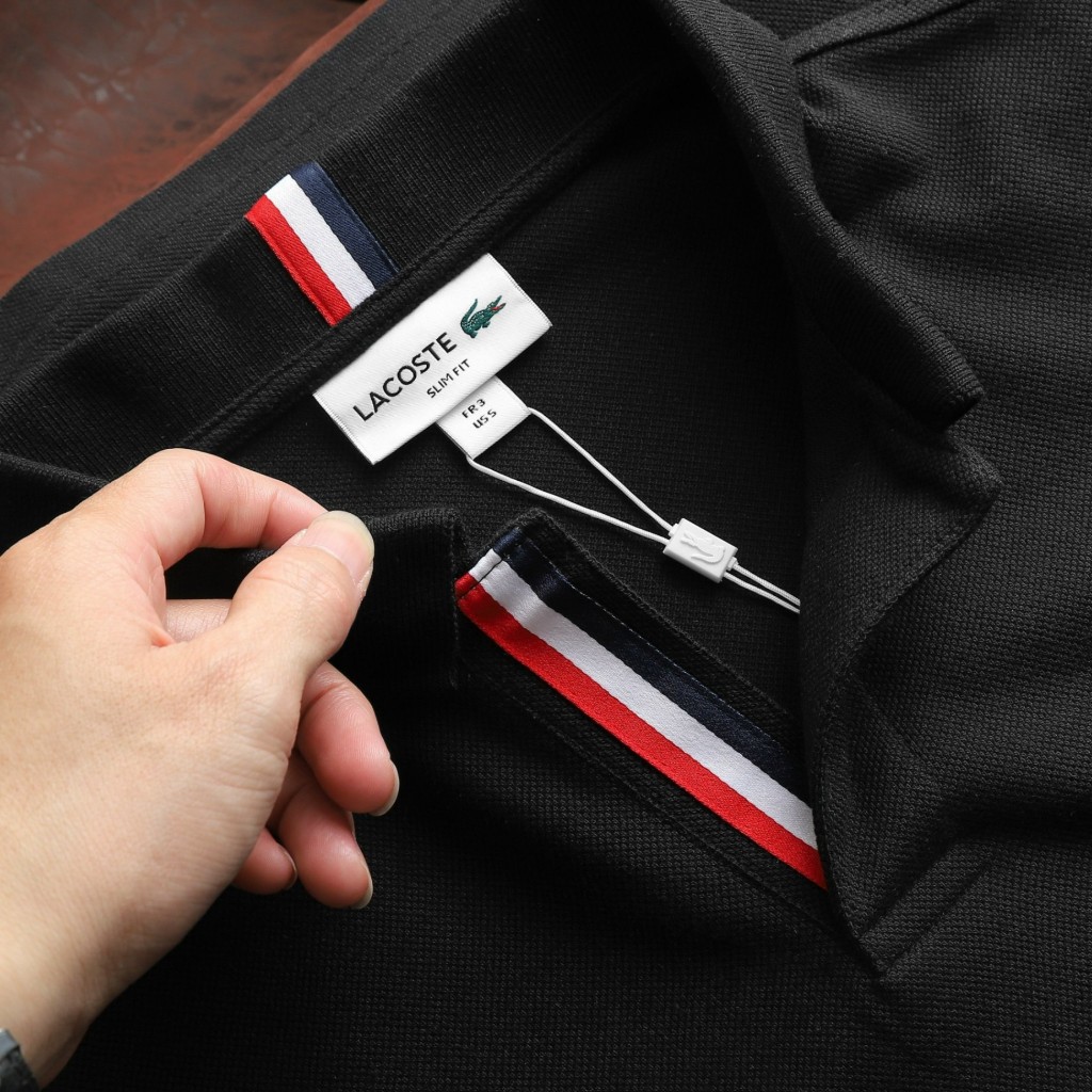 Áo Polo Nam LCST Ngắn Tay Kẻ Viền Khuy PL31, Form slim, vải cotton gai pique, thấm hút, Hàng VNXK