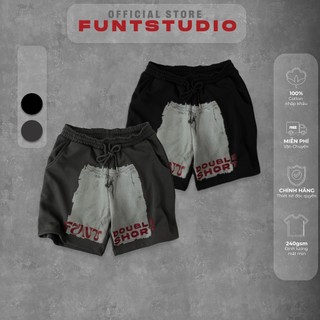 Quần short nỉ unisex funt double short chất vải mềm mại