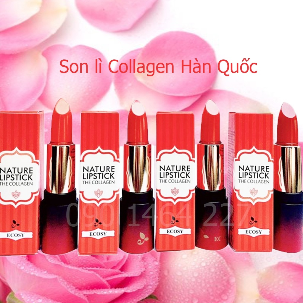 Son lì Collagen bền màu, son lâu trôi, son không chì giúp môi mềm mịn mượt Hàn Quốc Nature Lipstick The Collagen
