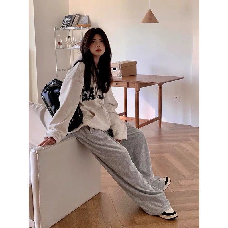 Áo Hoodie Unisex Nam Nữ In Chữ SANJATI sắc dày dày dặn siêu ấm áp phong cách Hàn Quốc