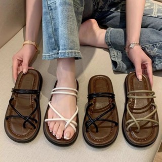 Dép nữ đế thấp quai dây mảnh xỏ ngón 2 màu đen, trắng.thích hợp đi chơi-đi biển,h hợp thời trang [TĂNG 1 SIZE] C3