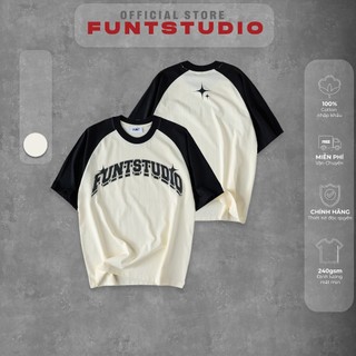 Áo thun tay lỡ unisex funt basic raglan logo