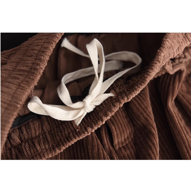 Quần baggy nhung KAMAKA lưng thun dây rút ống rộng - NU9294