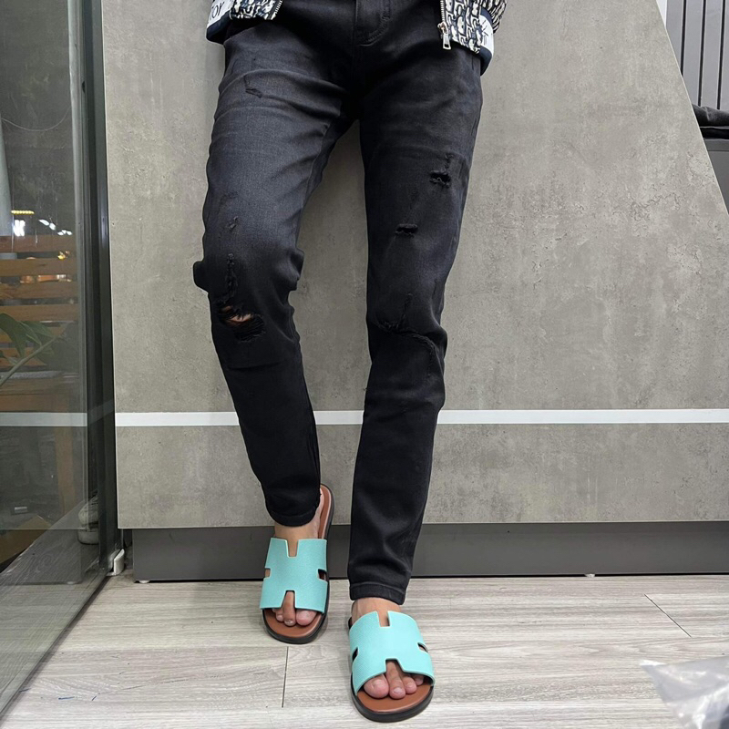 Quần bò amiri sc trơn rách gối -5744