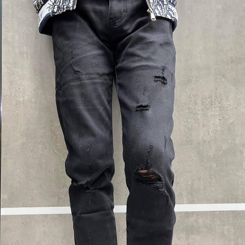 Quần bò amiri sc trơn rách gối -5744