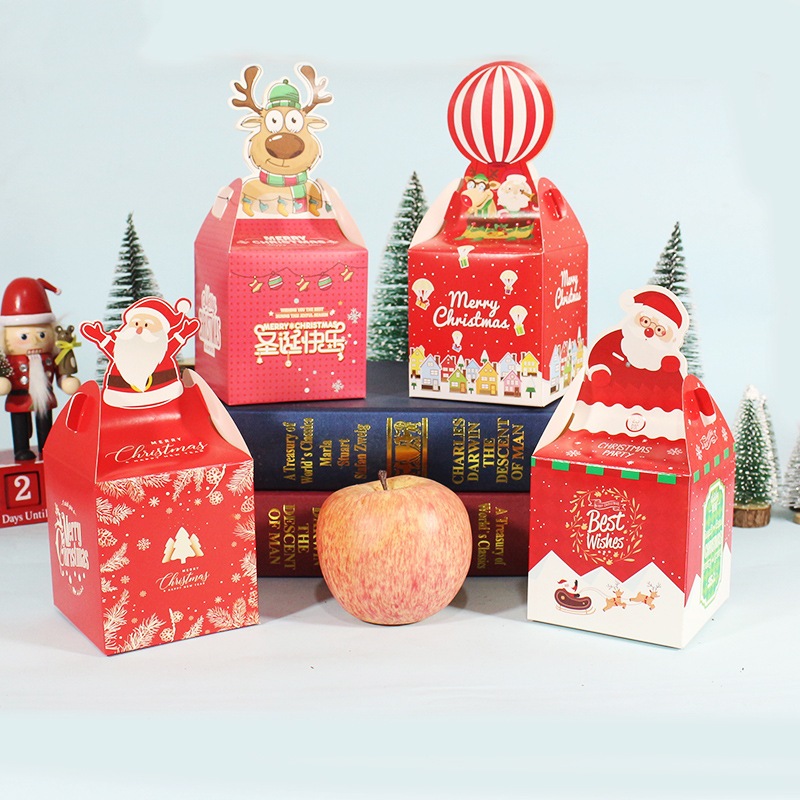 Hộp quà tặng, hộp giấy đựng bánh kẹo, hộp quà Noel Giáng Sinh siêu đẹp siêu dễ thương cho các bé - Kem Shop K270