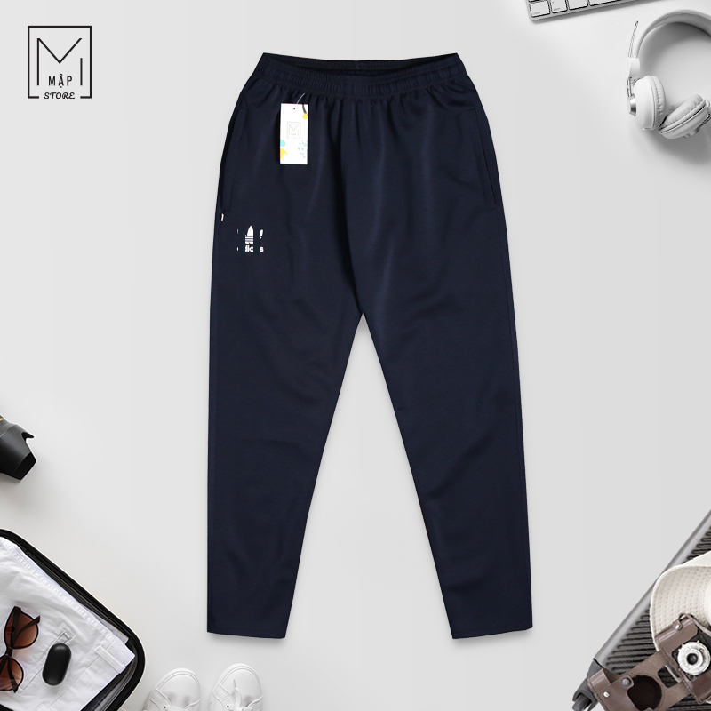 Quần dài nam, quần dài thể thao nam, quần chất vải thun poly co giãn 4 chiều, túi có khóa kéo, Bigsize M33_MAPSTORE