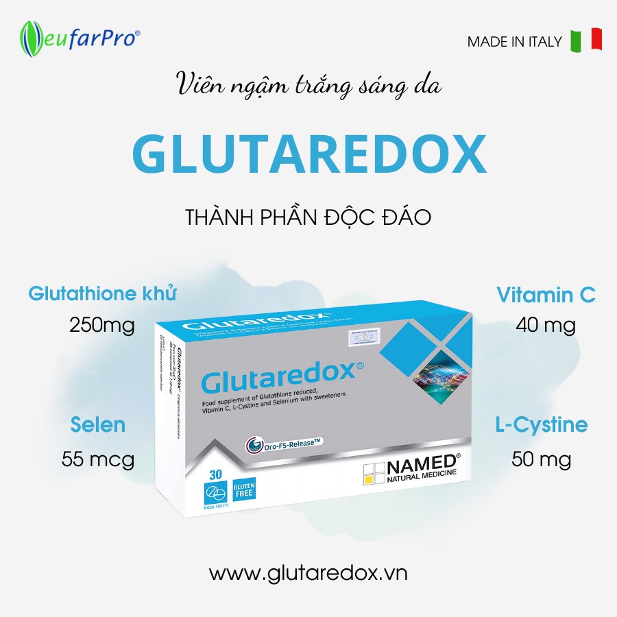 Viên ngậm dưới lưỡi trắng da Glutaredox