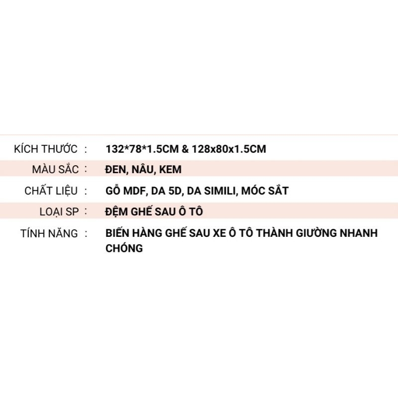 Đệm ghế sau ô tô dạng treo, không cần bơm hơi, cực kì êm ái. Nhận đặt hàng theo yêu cầu