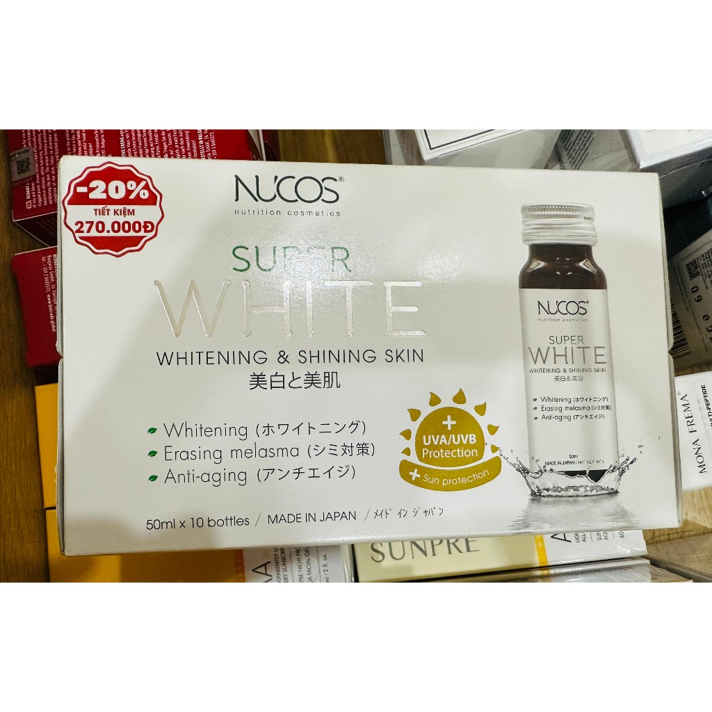 Nước uống collagen chống lão hóa trắng da Nucos Spa 10000 50ml x 10 chai