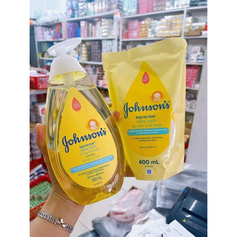 Sữa Tắm Gội Toàn Thân Johnson's Baby Top-To-Toe 500ml Tặng Túi Sữa Tắm Johnson’Baby 400ml