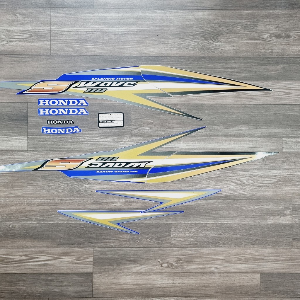 TEM RỜI DÁN TRANG TRÍ XE WAVE S110 ĐỜI 2010 CAO CẤP SIÊU ZIN TRỌN BỘ