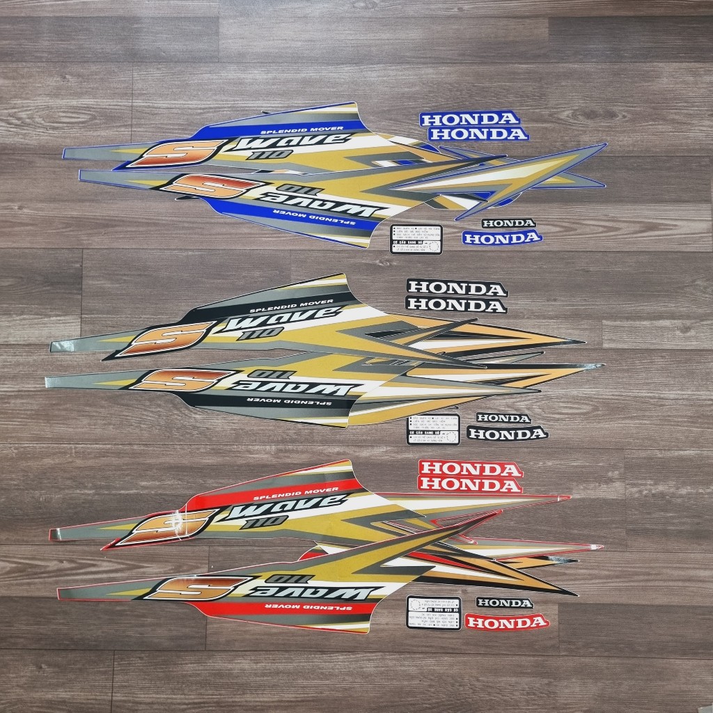 TEM RỜI DÁN TRANG TRÍ XE WAVE S110 ĐỜI 2010 CAO CẤP SIÊU ZIN TRỌN BỘ