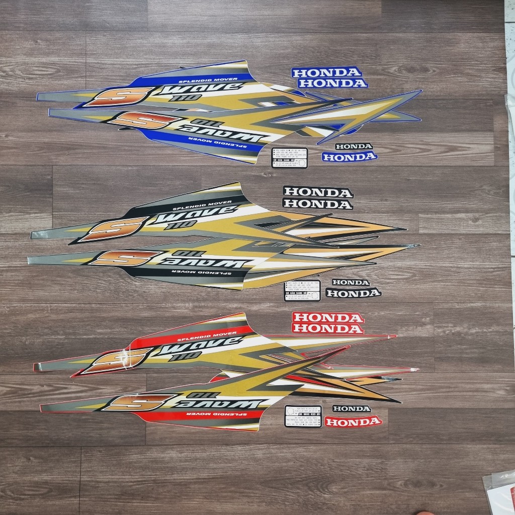 TEM RỜI DÁN TRANG TRÍ XE WAVE S110 ĐỜI 2010 CAO CẤP SIÊU ZIN TRỌN BỘ