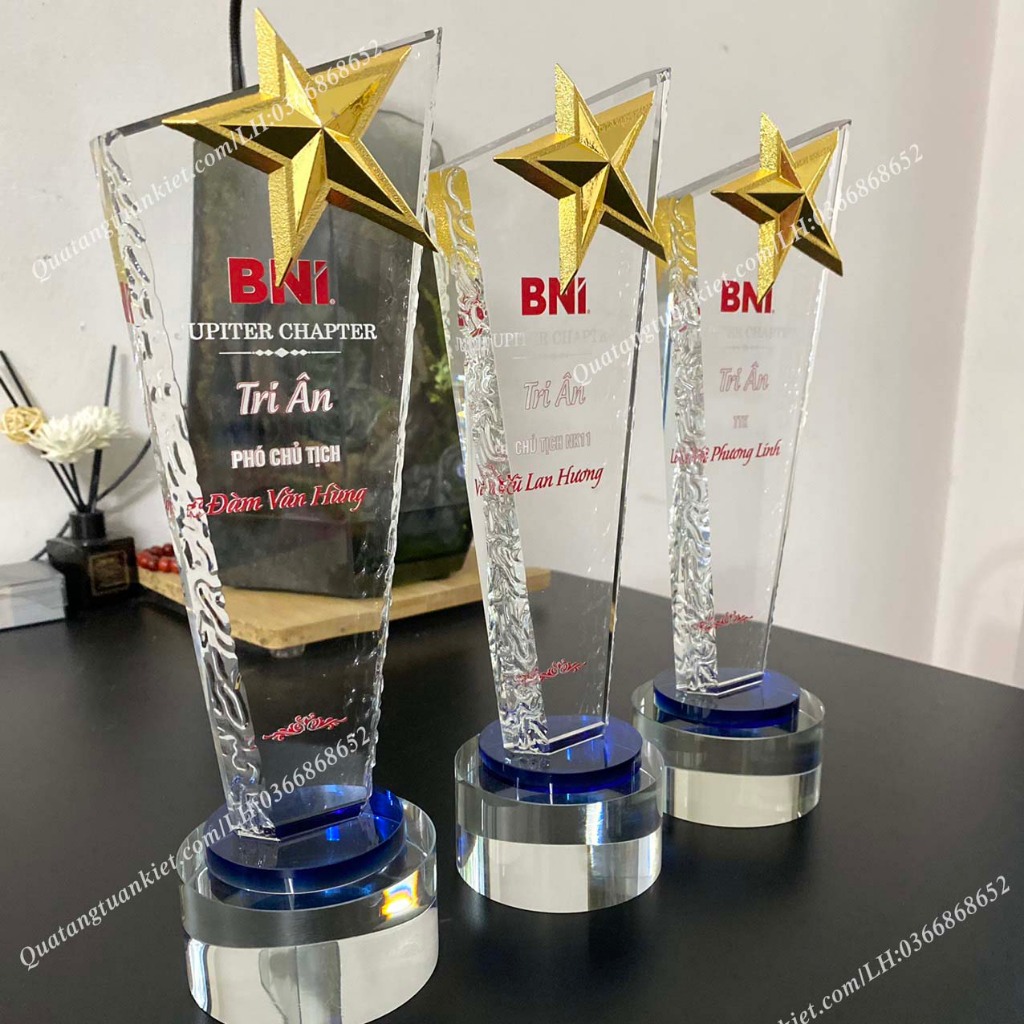 Cúp pha lê sao vát đế tròn