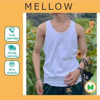 Áo ba lỗ nam cotton big size Mellow, áo lót nam trắng đen form rộng, thoáng khí, thấm hút mổ hôi tốt - Hót