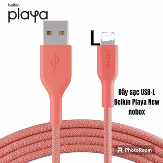 Cáp sạc Belkin Playa dài 1m-2m-3m USB-L bọc dù siêu bền, sạc max 12w cho điện thoại Táo
