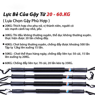 Gậy Bẻ Tập Cơ Tay Thanh Lò Xo Cao Cấp Lực Bẻ 20kg 30kg 40kg 50kg 60kg