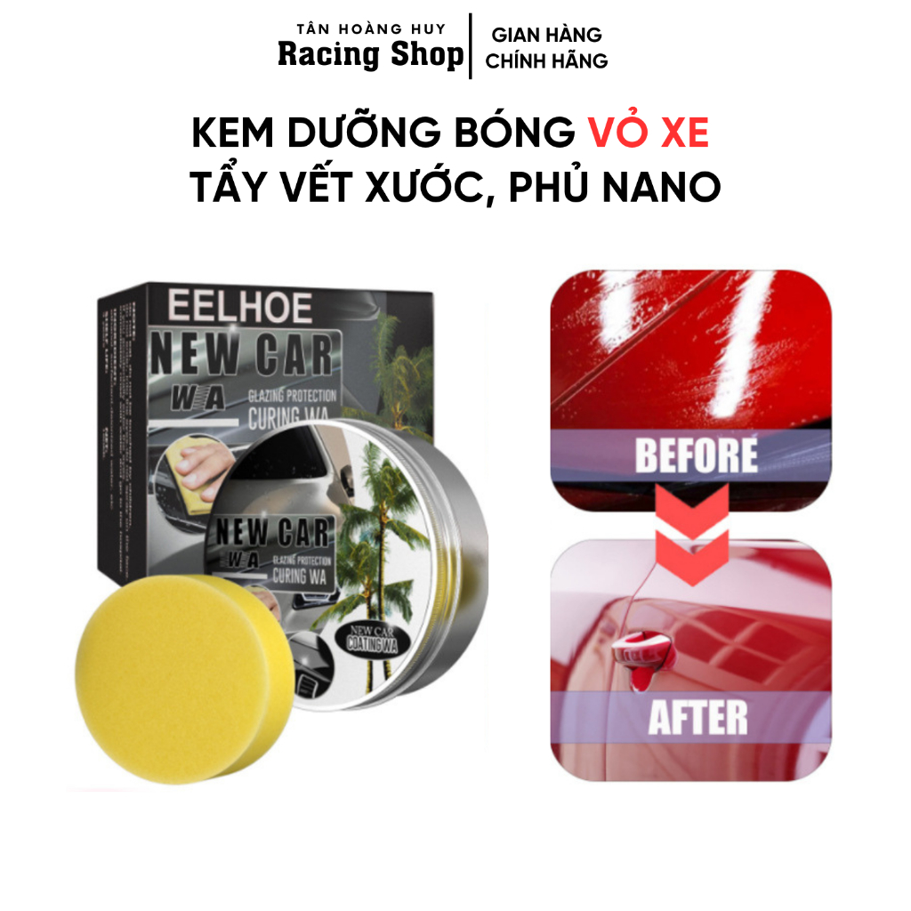 Sáp Đánh Bóng Xe Máy, Ô Tô EELHOE - Từ Dầu Cọ - Thành Phần Tự Nhiên - Bảo Vệ Sơn Xe - Tạo Hiệu Ứng Lá Sen