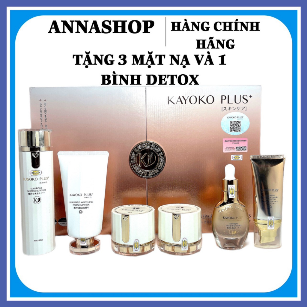 Bộ Mỹ Phẩm Cao Cấp Kayoko Plus trắng 6in1 Chính Hãng Dưỡng Trắng Da Chuyên Sâu