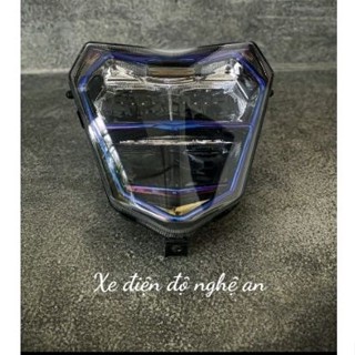 Đèn zinpat 2 tầng màu titan dành cho xe điện xmen(lắp mặt nạ bi cầu)