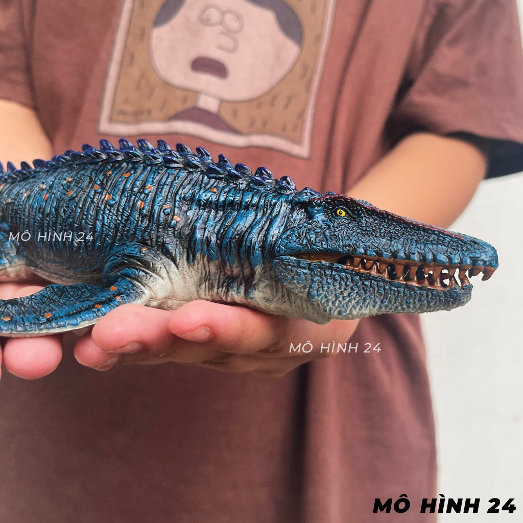 Đồ chơi Khủng long mô hình THƯƠNG LONG mosasaurus mosasaur xanh xám dinosaur size to jurassic park mồm cử động được