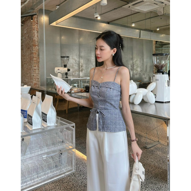 ÁO CARO ĐAN DÂY - TK2073, ÁO CARO ĐAN DÂY TRẺ TRUNG, NĂNG ĐỘNG, QUYẾN RŨ