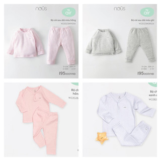 [NOUS SÀI GÒN] Bộ Nous dài tay cài vai, chui đầu nu pettit, nu air cho bé trai, bé gái size từ 6m -3y