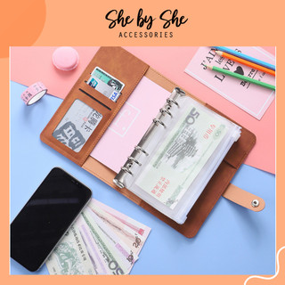 Sổ tay thu chi Shebyshe, lập kế hoạch, tiết kiệm, quản lý chi tiêu bìa Mèo thần tài A6, tặng kèm bút, 10 tấm zip