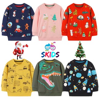 Áo nỉ cho bé trai gái giáng sinh họa tiết đáng yêu SKIDS thời trang trẻ em thu đông noel